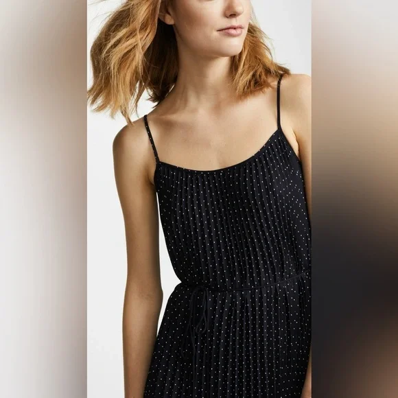 NWT $395 Vince Polka Dot Pleated Cami Dress